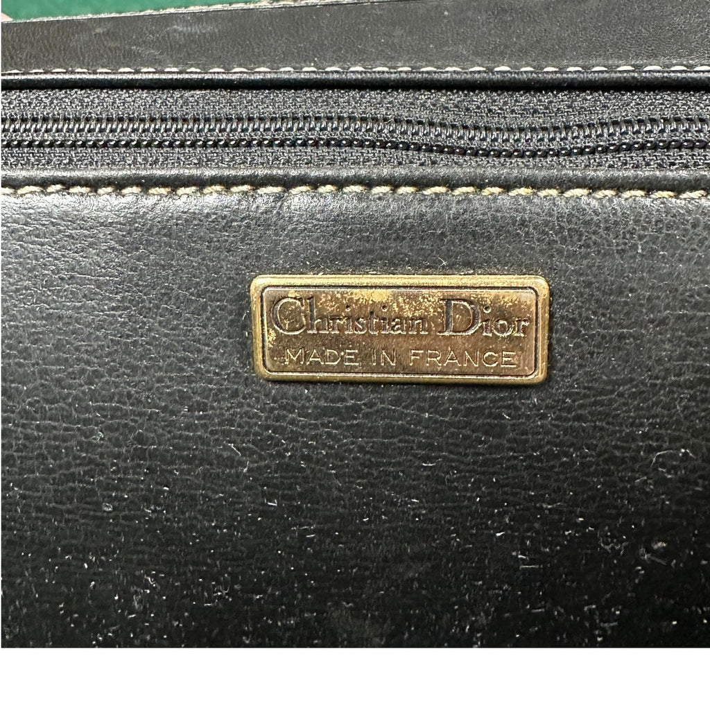 Christian Dior Vintage Black Leather Shoulder Bag