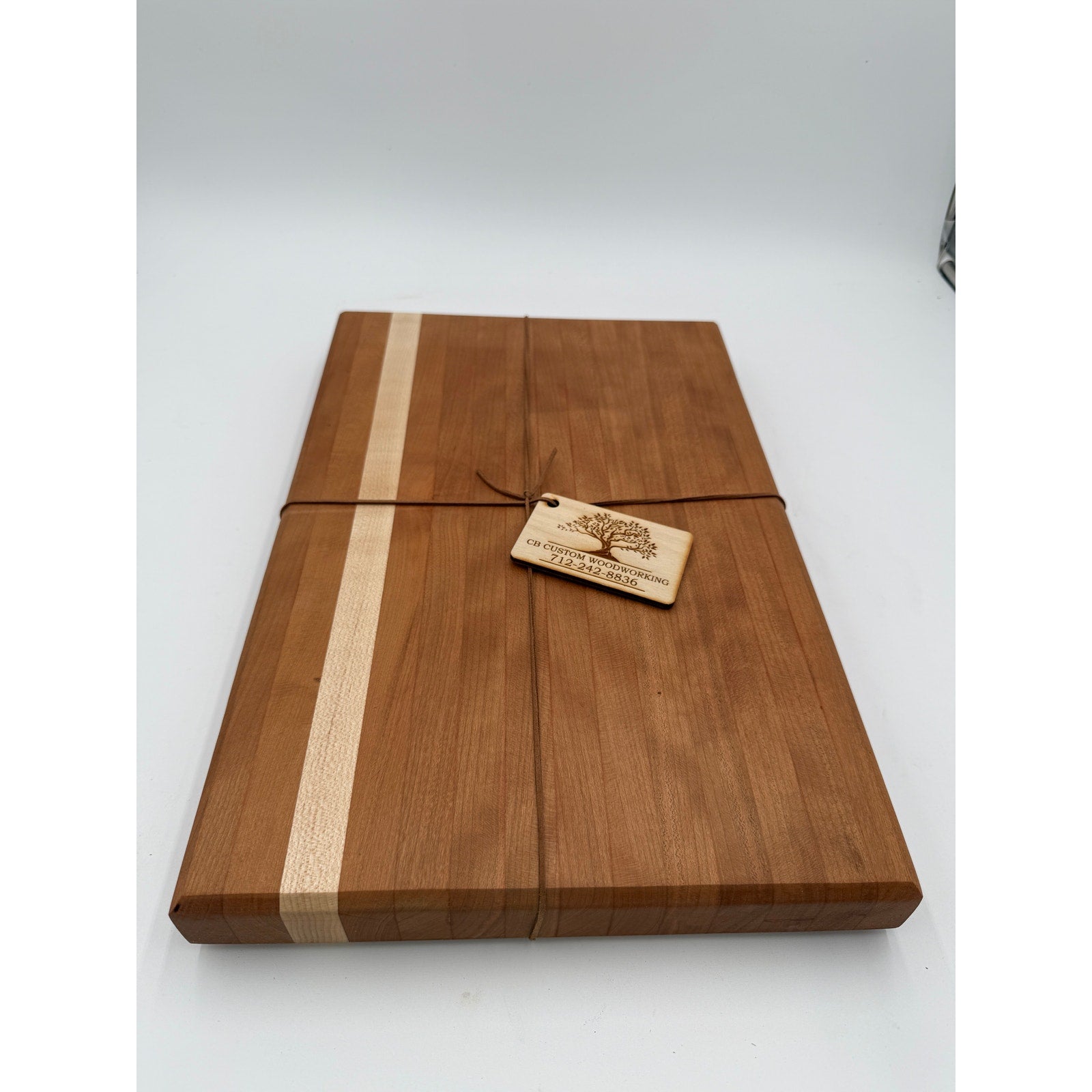 Premium Edge Grain Hardwood Cutting Board, cherry and maple, 16.5 x 11 x 1.5, durable prep board for daily chopping
