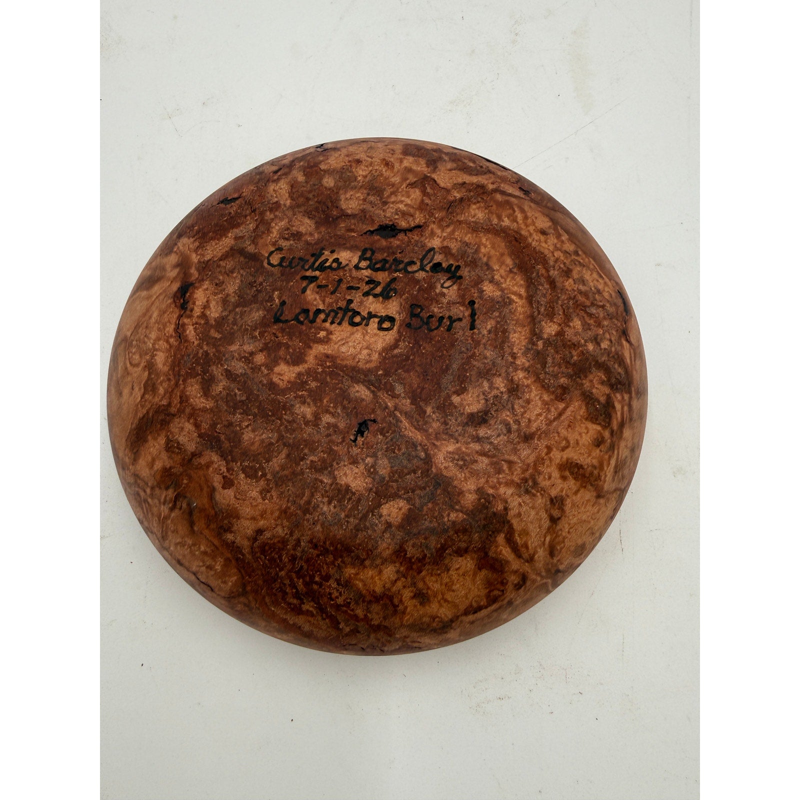 Lamtoro Burl Hand Turned Wood Bowl, 7x2 size, food safe finish, small catchall dish, artisan made, one of a kind