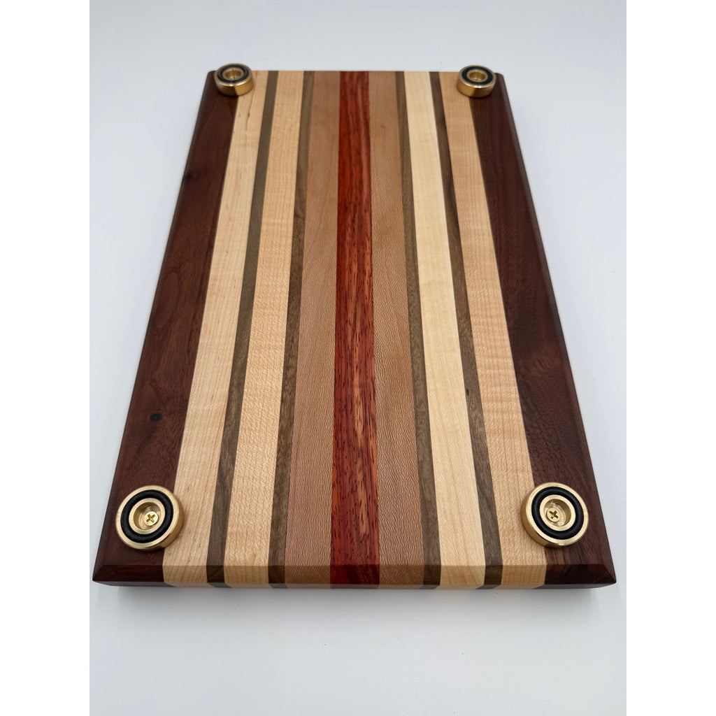 Handcrafted Edge Grain Cutting Board, Walnut Maple Sycamore Padauk, 15.5 x 9.75 x 1.5, SKU 1479