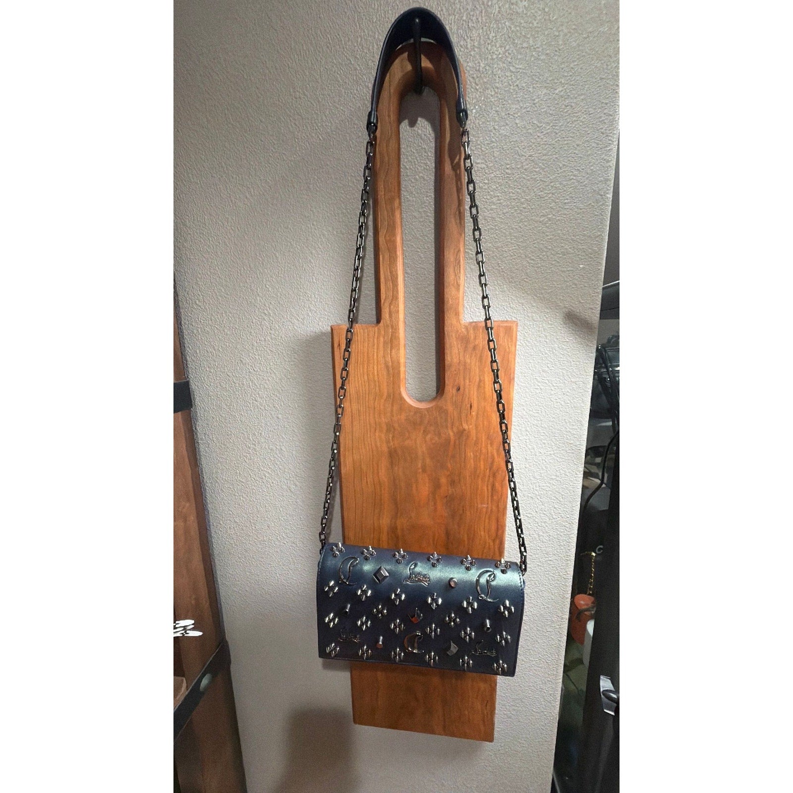 Christian Louboutin Paloma Clutch Green/Gunmetalv