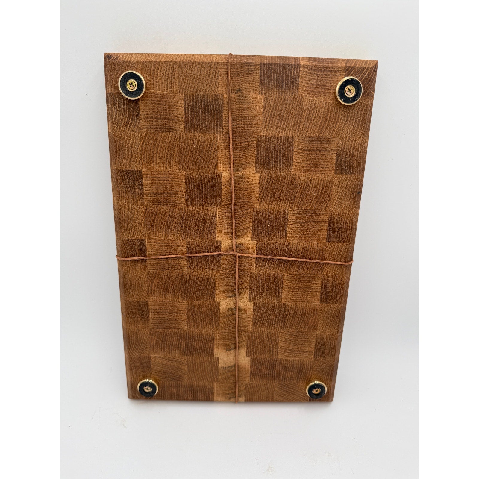 White Oak End Grain Cutting Board 15.75x10.25x1.5, hardwood butcher block, knife friendly, beauty and utility, juice-groove optional, hand-f