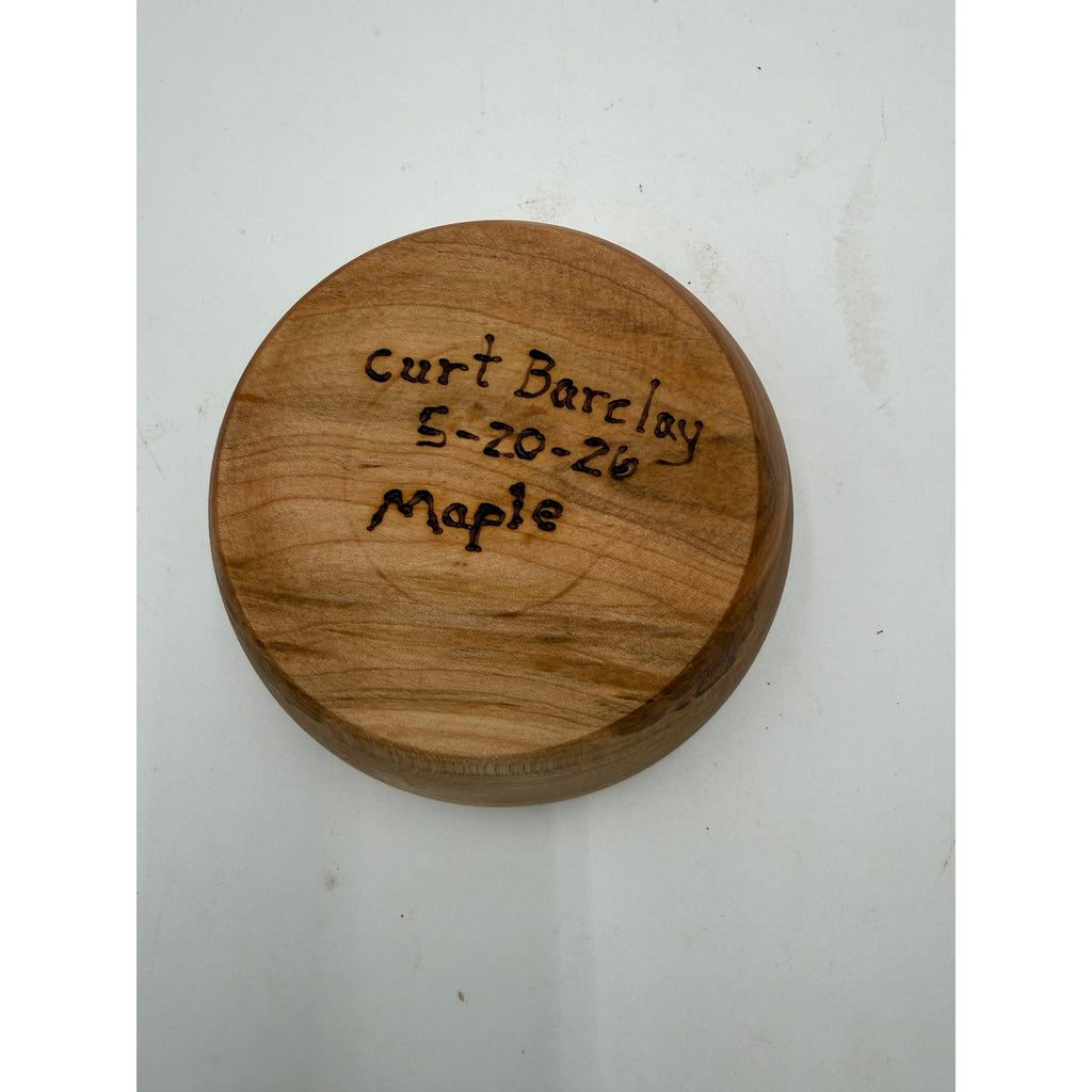 Hand Turned Hard Maple Bowl for Everyday Use, 5.25 x 2 in, durable, functional, hand crafted, food safe finish, small salad or snack
