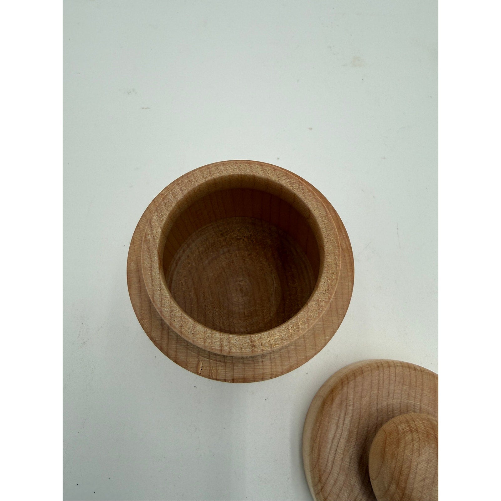 Hand Turned Maple Lidded Box for Keepsakes, functional desk organizer, 4x3 size, minimalist wood container, small storage jar