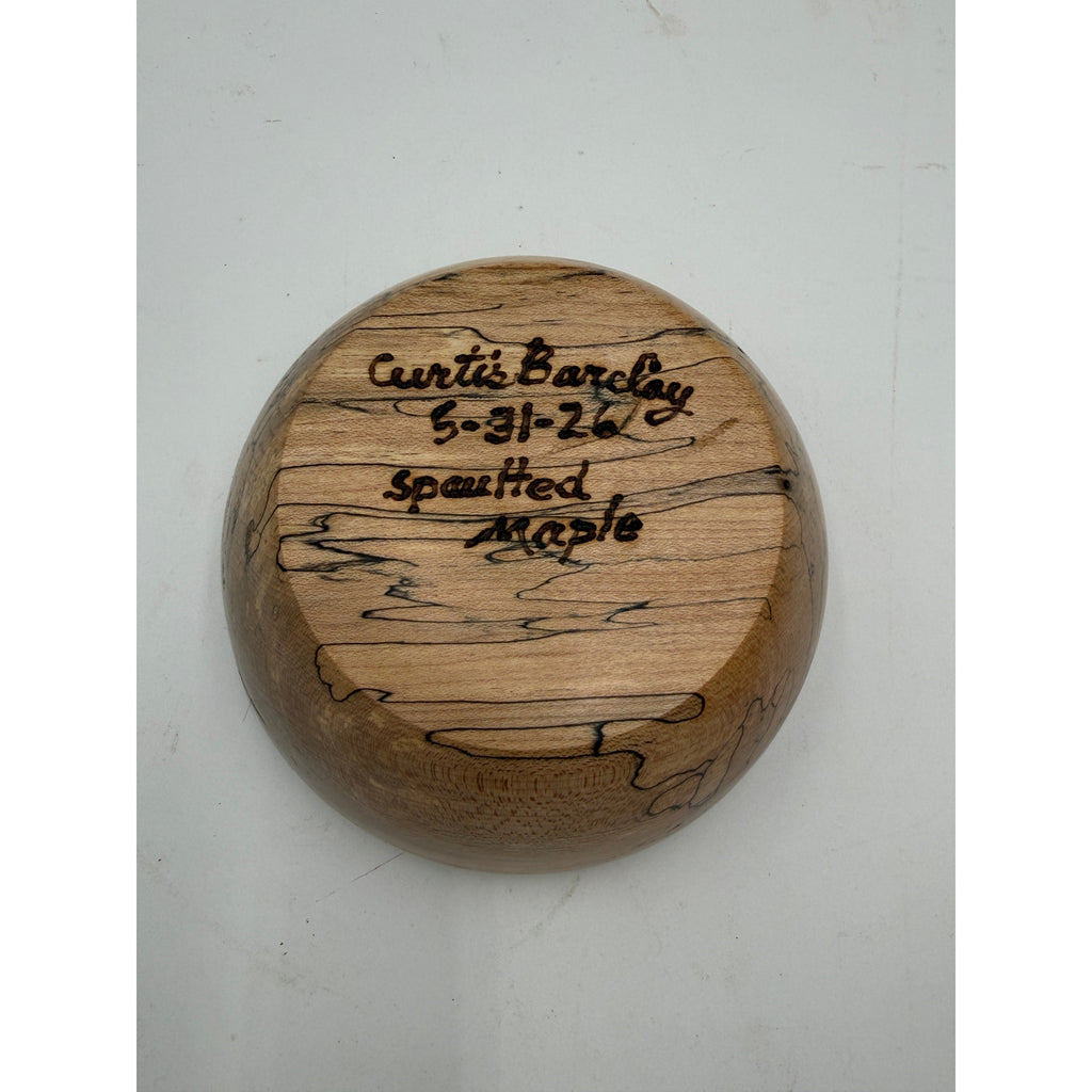 Spalted Maple Hand Turned Wooden Bowl, 5.75 x 2.75 in, food safe finish, decorative display, artisan made