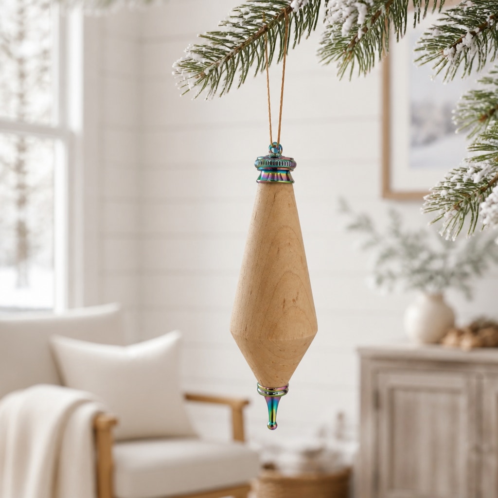 Hand Turned Wooden Christmas Ornament, One of a Kind, Artisan Holiday Decor, 2.5 to 7 Inches