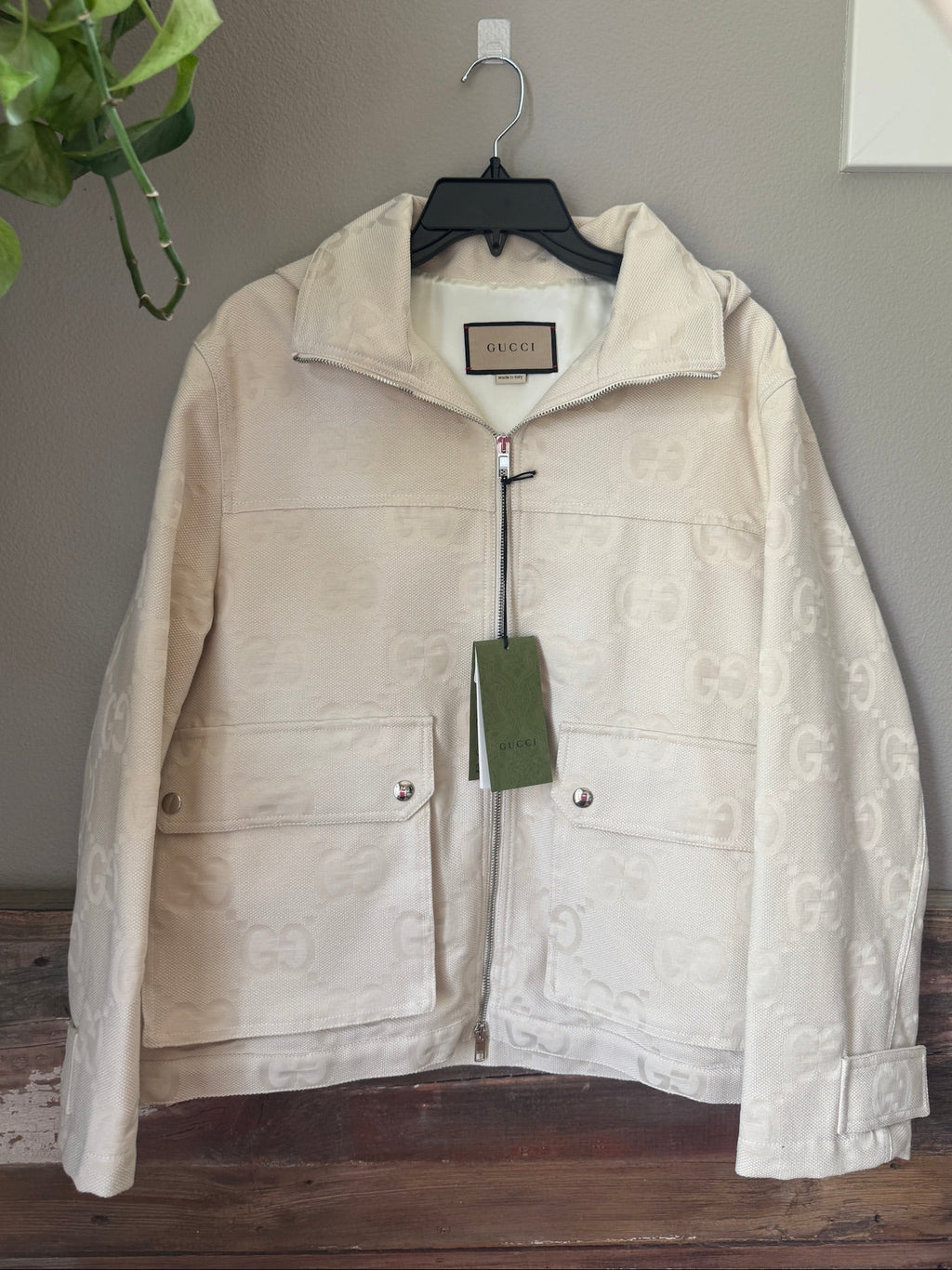 3333 - Gucci Jumbo GG Ivory Jacket - Size 42 - NWT