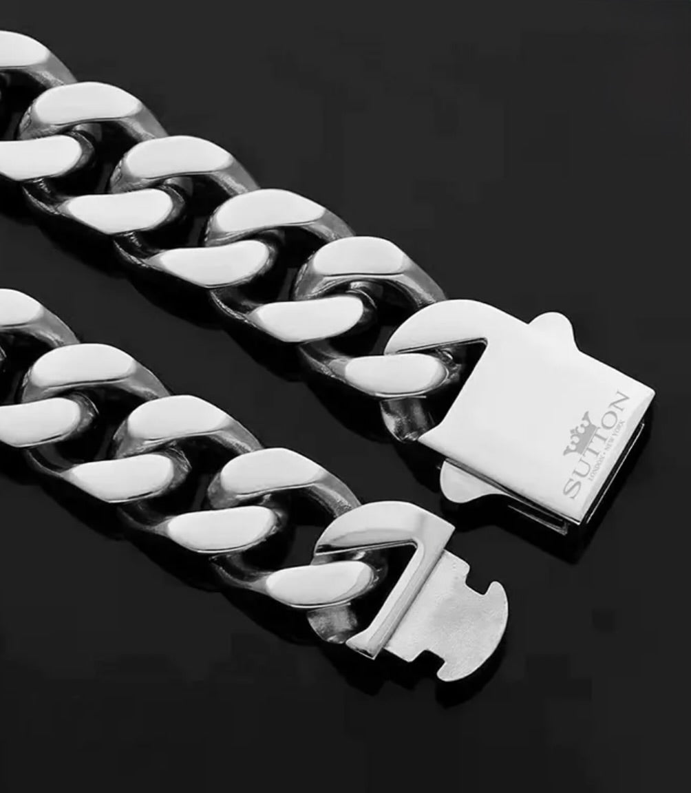 Sutton Stainless Steel Miami Cuban Chain Bracelet