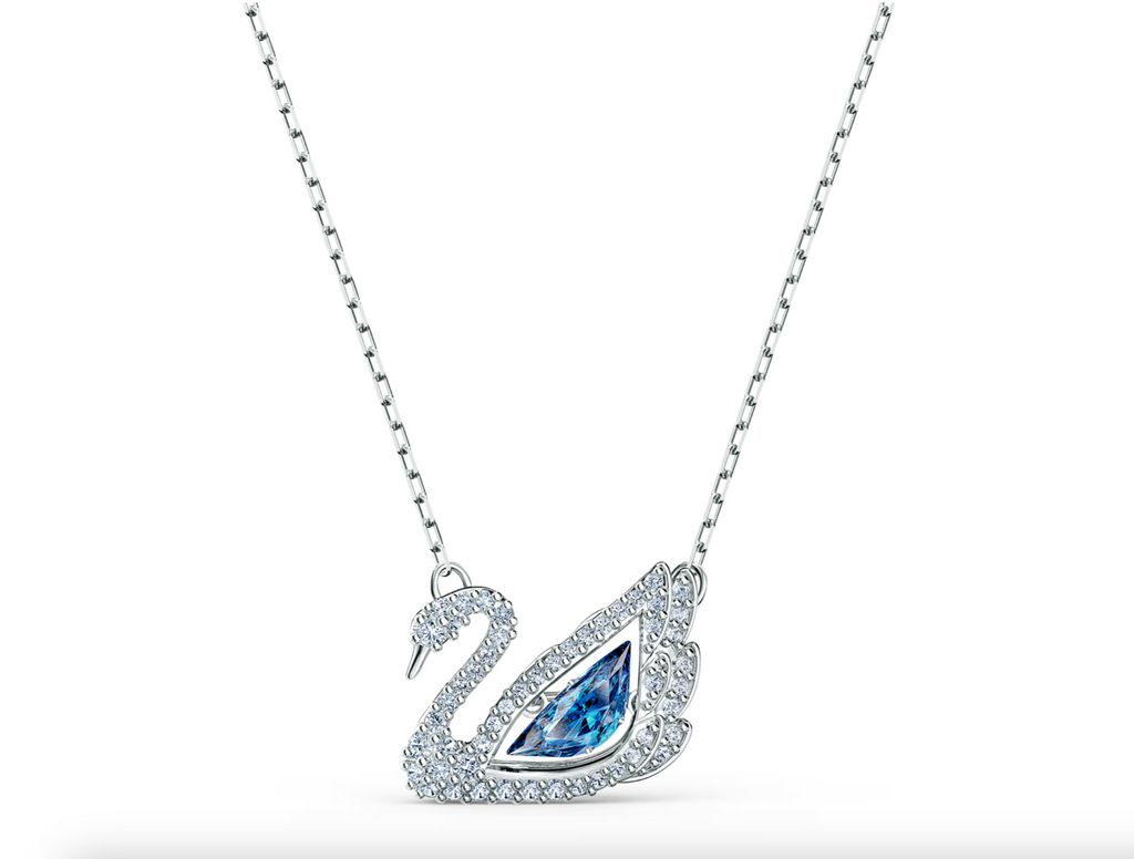 Swarovski Iconic Dancing Swan Pendant Necklace - New in Box - Rhodium Plated