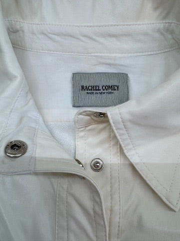 Rachel Comey Faux Leather Shirt Shacket - Ivory size 4