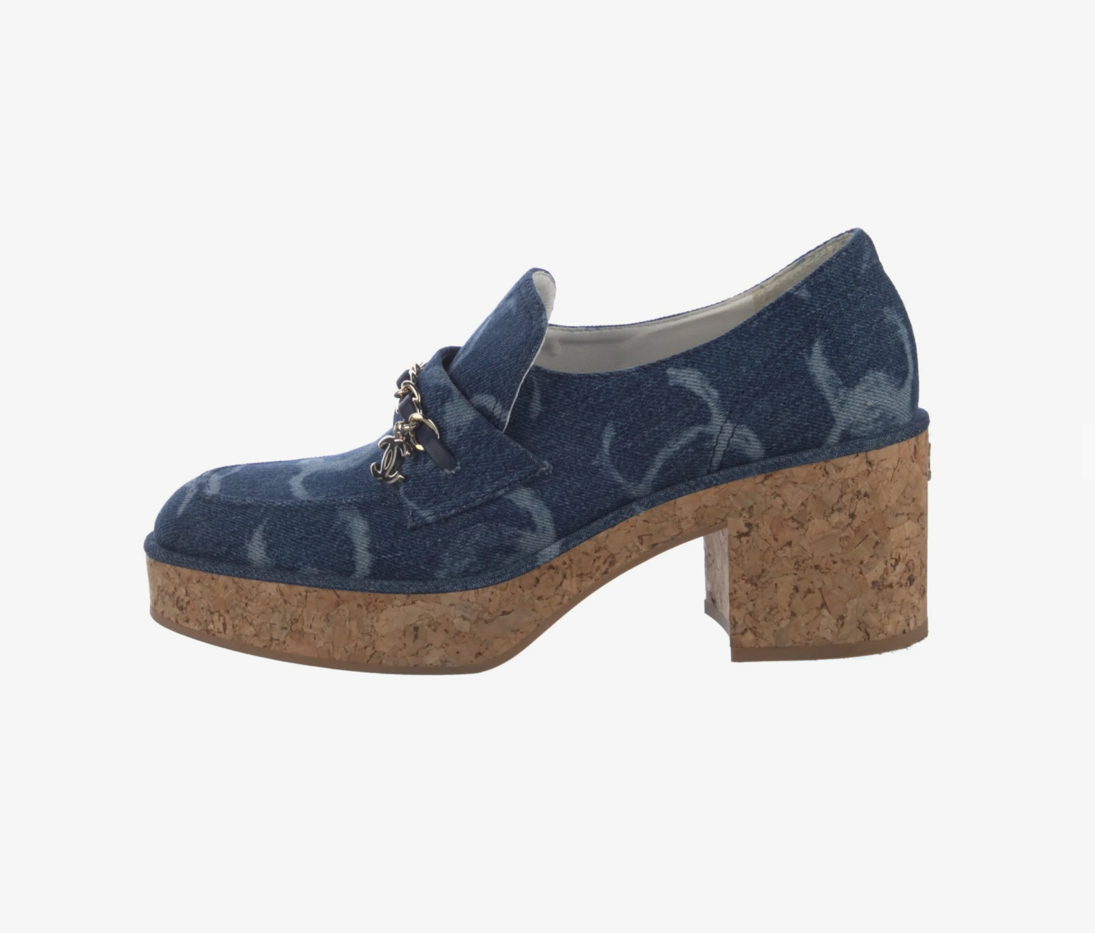 7008 - 2023 Interlocking CC Logo Denim Platform Loafers - Size 41