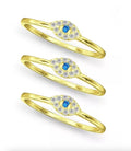 Macy's Cubic Zirconia Evil Eye Trio 18K Gold Plate Stack Ring, Set of 3 - Size 6 - NWT