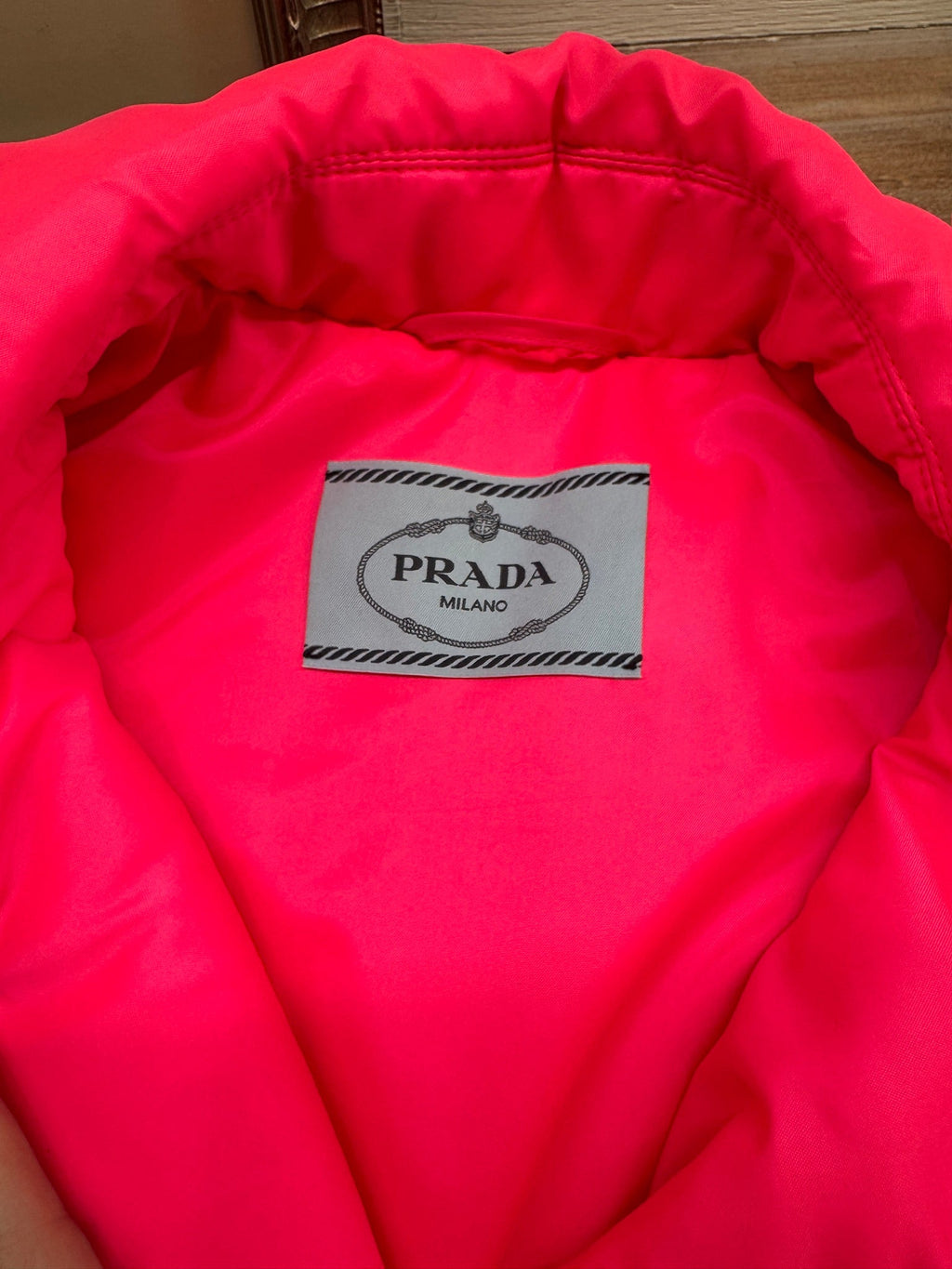 Prada Pink Tweed Puffer Jacket - Size 36