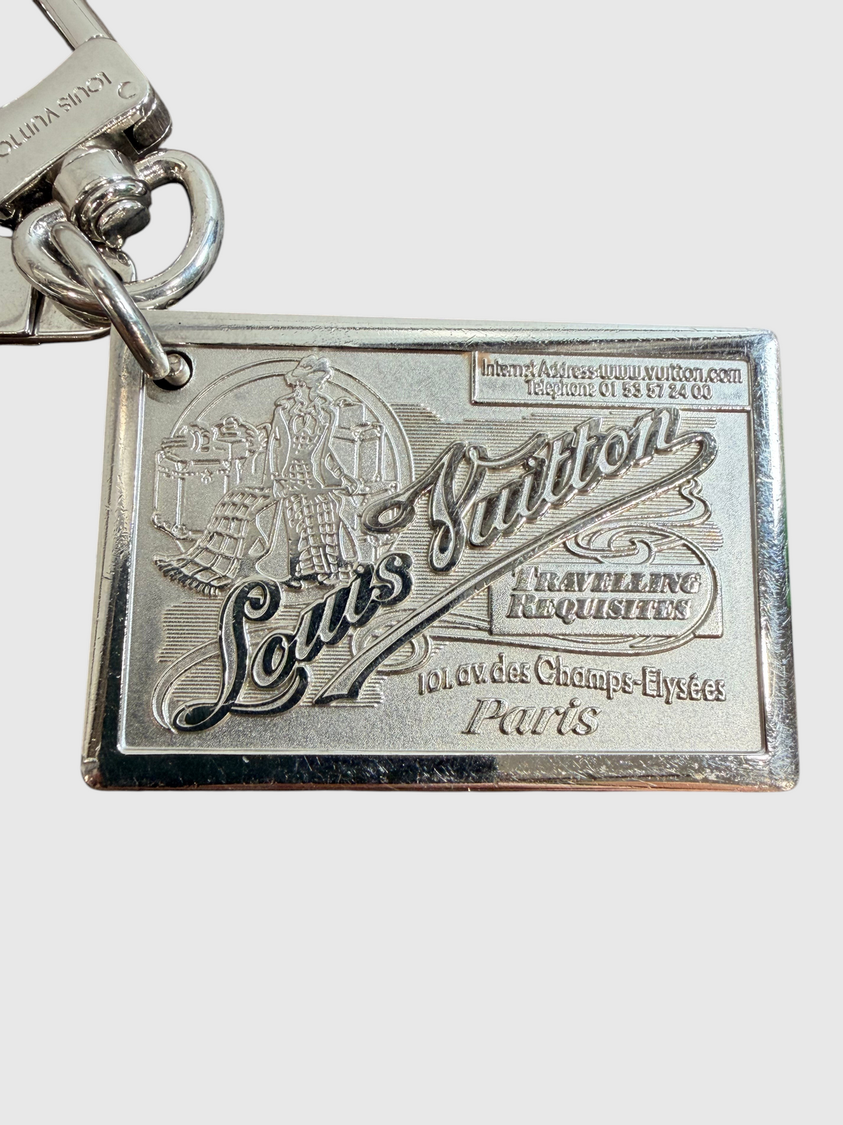 CURATED by Kira collectible Louis Vuitton Traveling Requisites silver-tone metal keychain bag charm