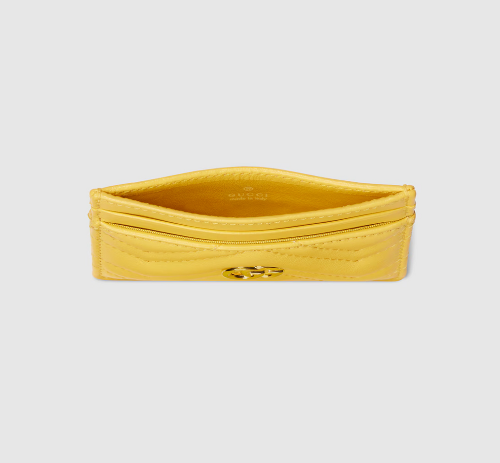 7308 - Gucci GG Marmont Card Case in Yellow - New in Box