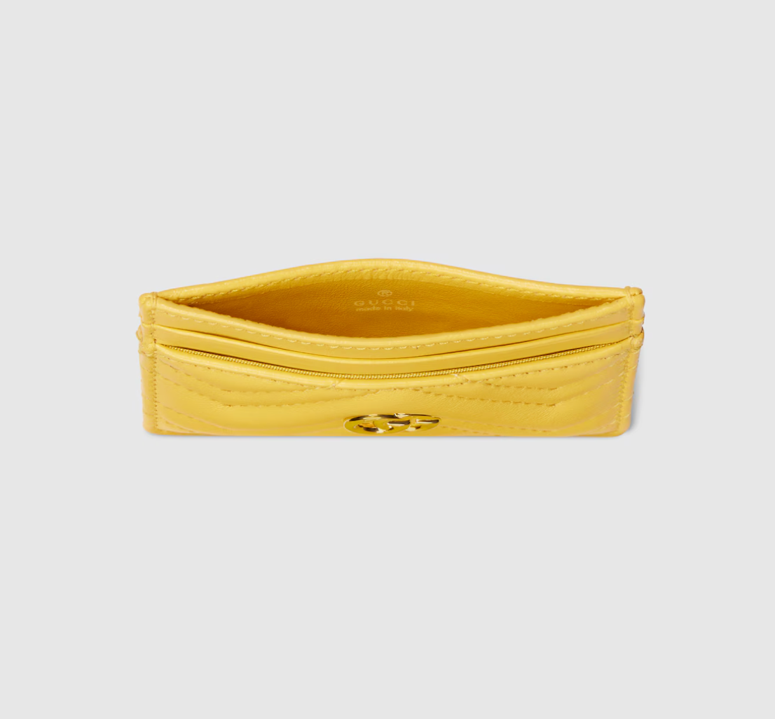 7308 - Gucci GG Marmont Card Case in Yellow - New in Box