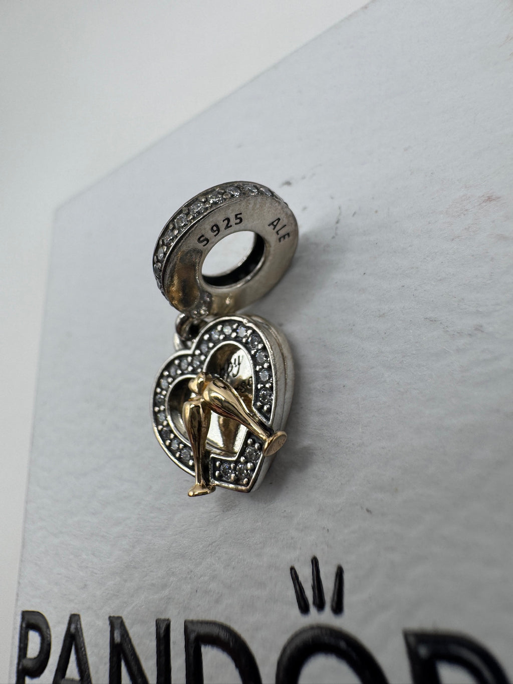 Pandora Two-tone Happy Anniversary Dangle Charm - 14k gold & Sterling silver - NWT