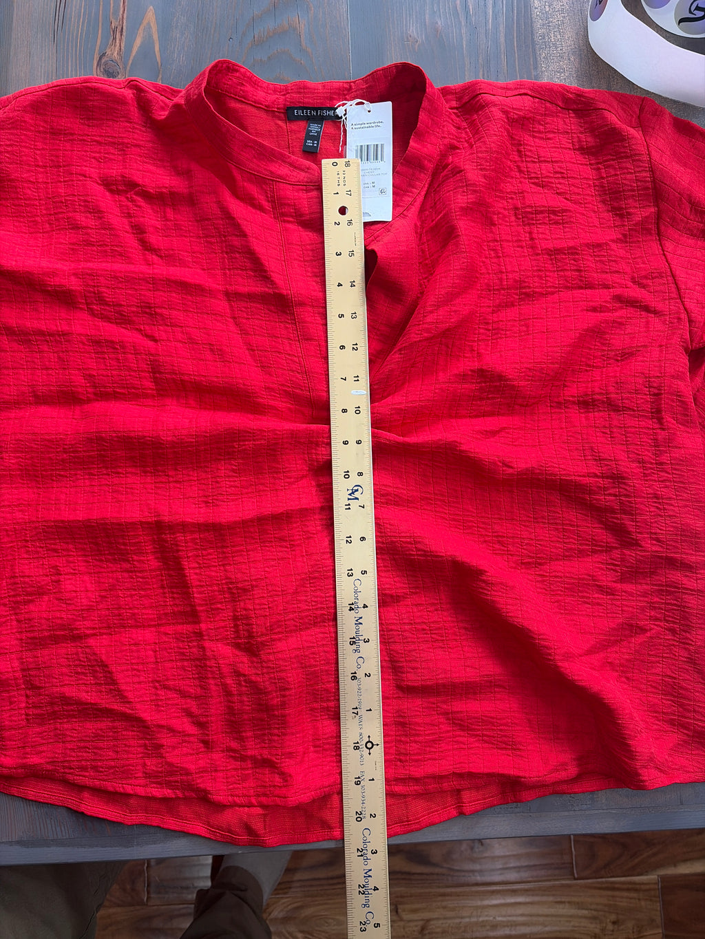 Eileen Fisher Cher Mandarin Collar Top - Size M - NWT