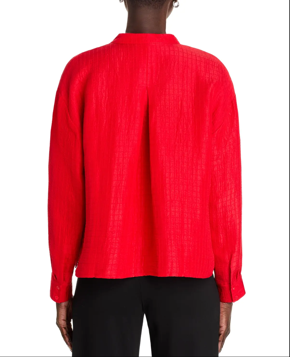 Eileen Fisher Cher Mandarin Collar Top - Size M - NWT
