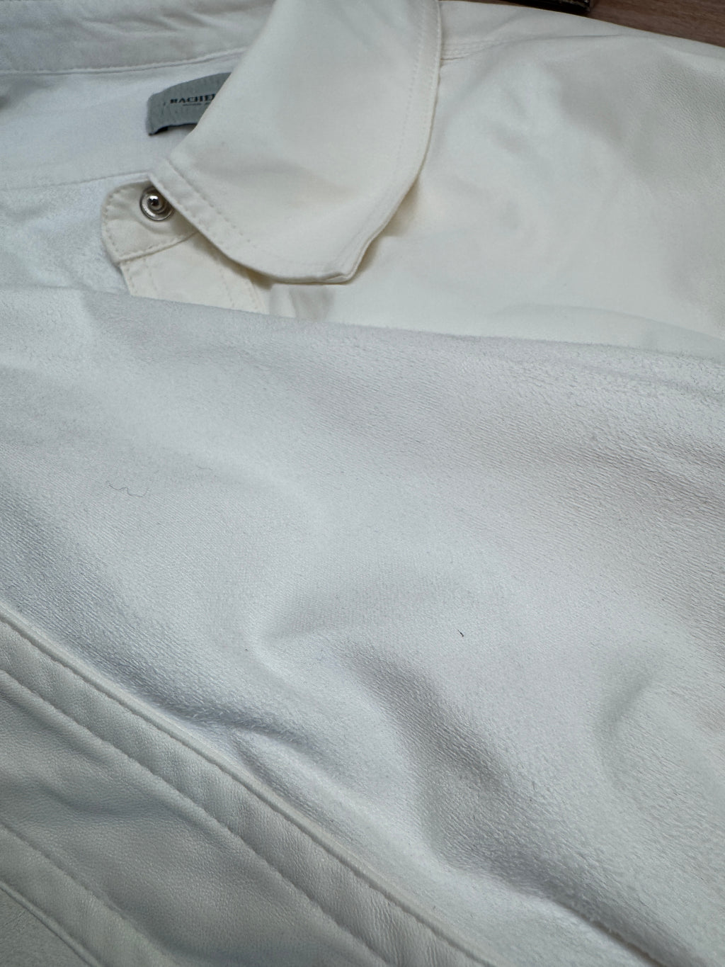 Rachel Comey Faux Leather Shirt Shacket - Ivory size 4