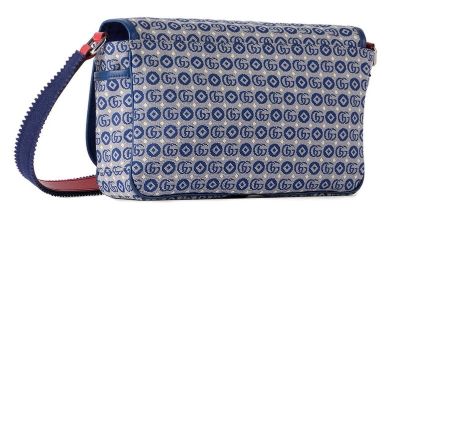 Gucci Kids Jacquard Logo Star Patch Messenger Flap Bag - NWT