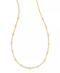 CURATED by Kira Kendra Scott Haven pavé heart necklace in 14K gold-plated metal with delicate crystal accents.