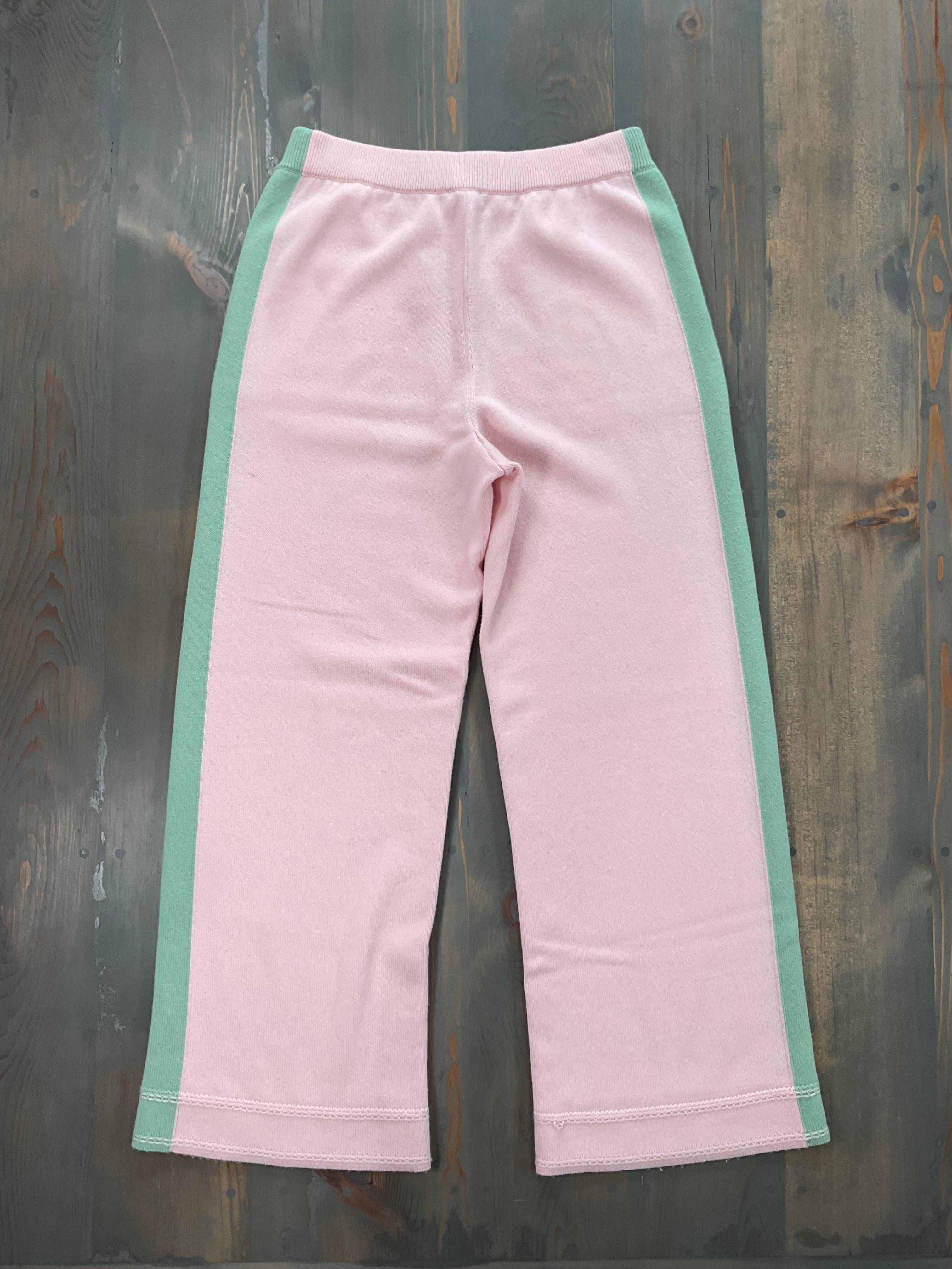 Chanel Cashmere Pants - Pink with Green Stripe