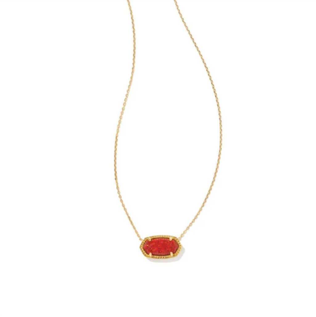 Kendra Scott Elisa Gold Pendant Necklace in Red Kyocera Opal - NWT