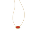 Kendra Scott Elisa Gold Pendant Necklace in Red Kyocera Opal - NWT