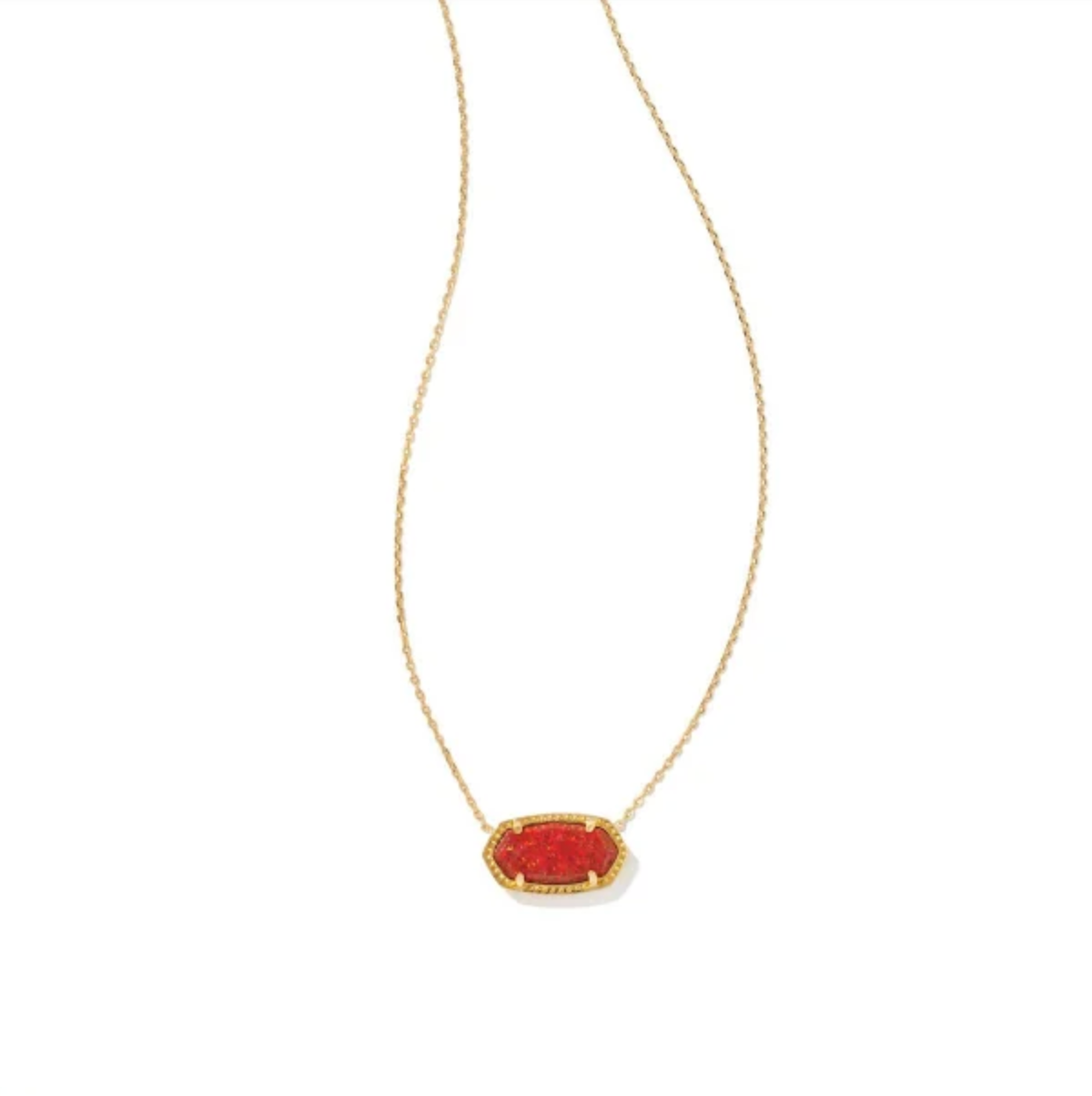 Kendra Scott Elisa Gold Pendant Necklace in Red Kyocera Opal - NWT