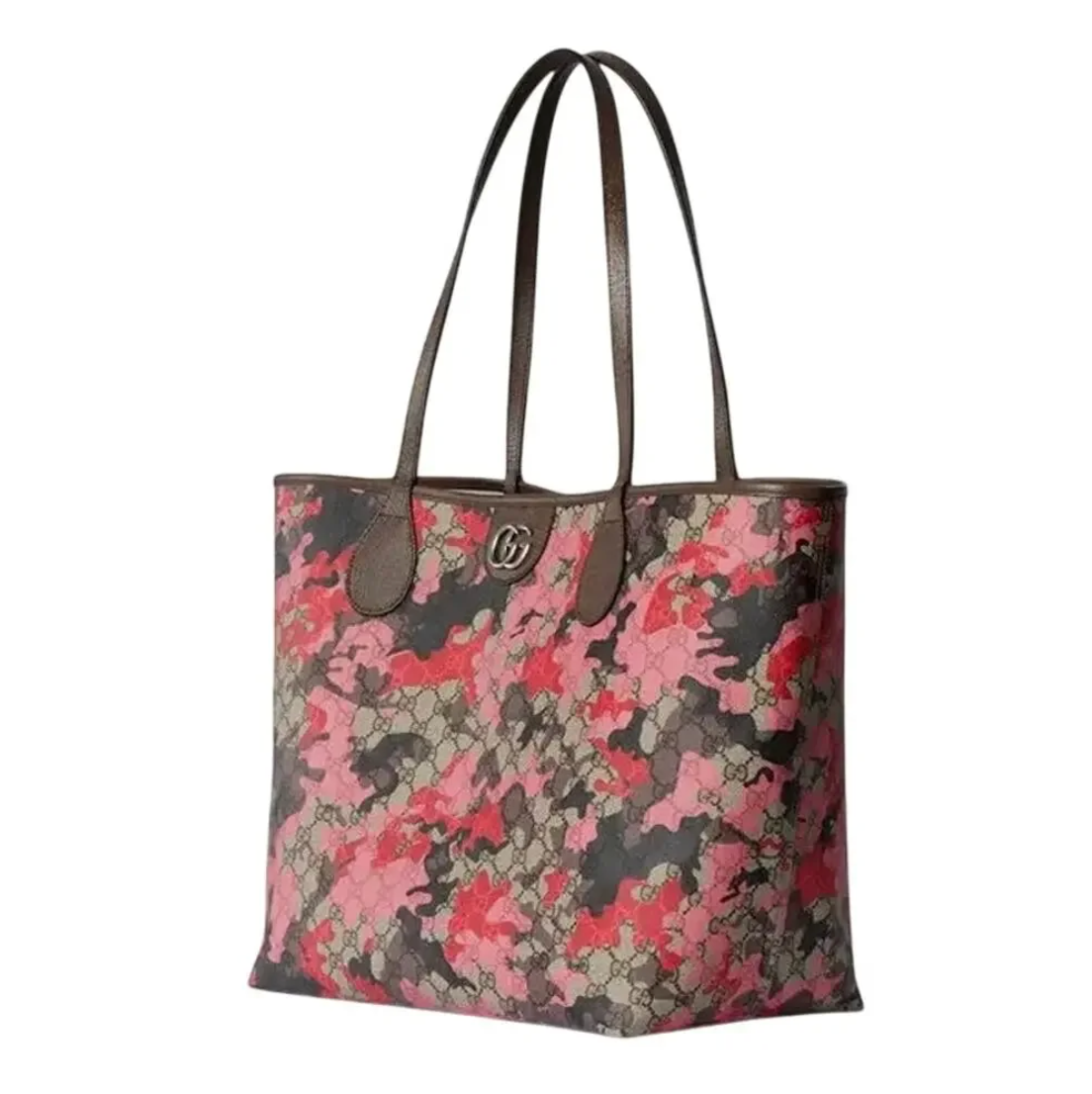 7002 - Gucci GG Camo Shopper Tote Red/Pink - NWT
