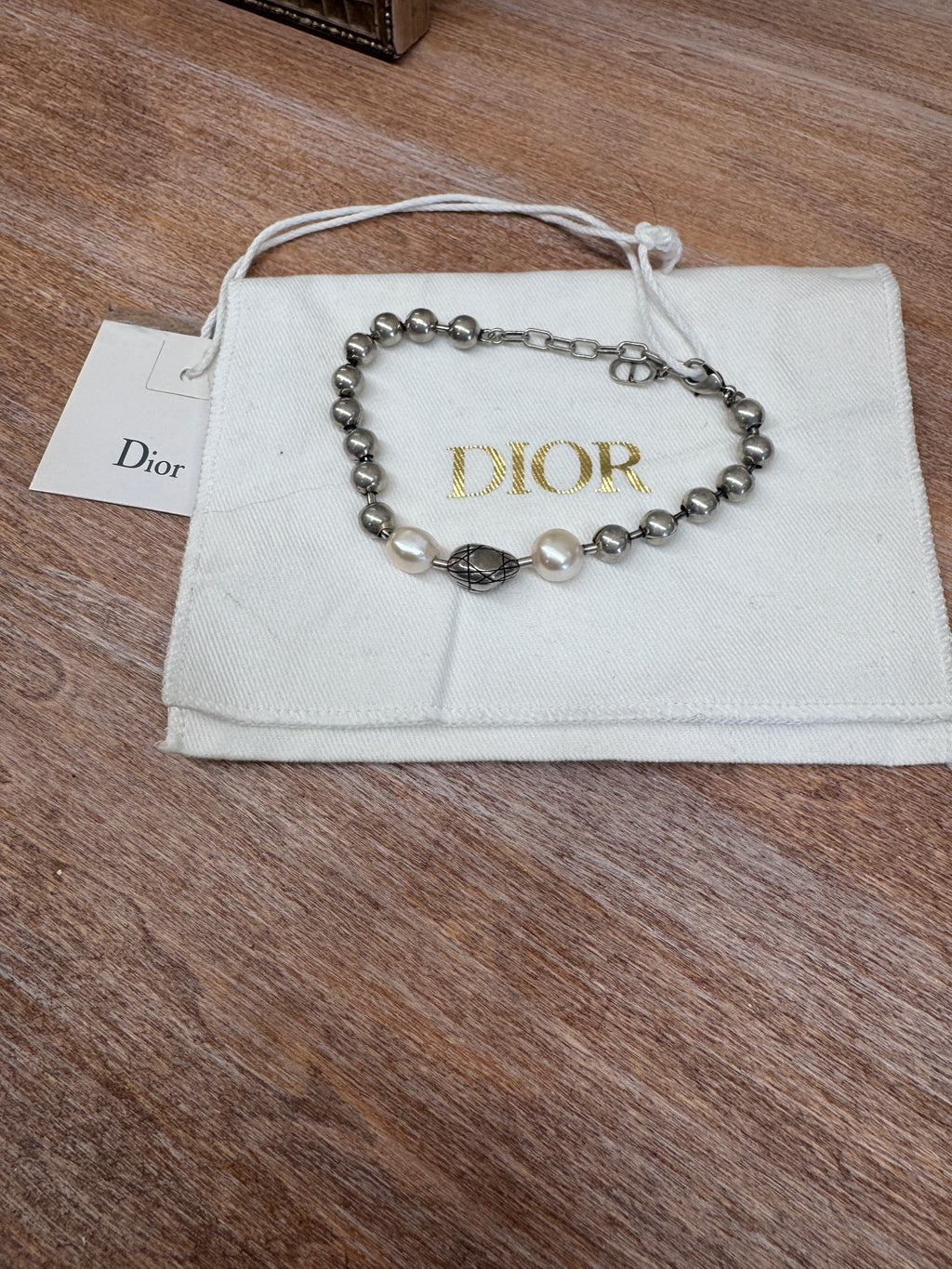 Dior Silver Bead and Pearl Bracelet - NWT
