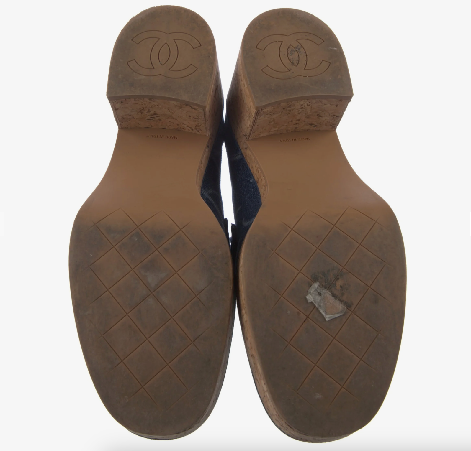 7008 - 2023 Interlocking CC Logo Denim Platform Loafers - Size 41