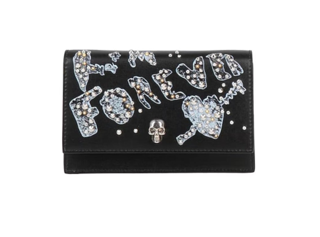 6472 - Alexander Mcqueen "Forever" Embellished Skull Bag Black