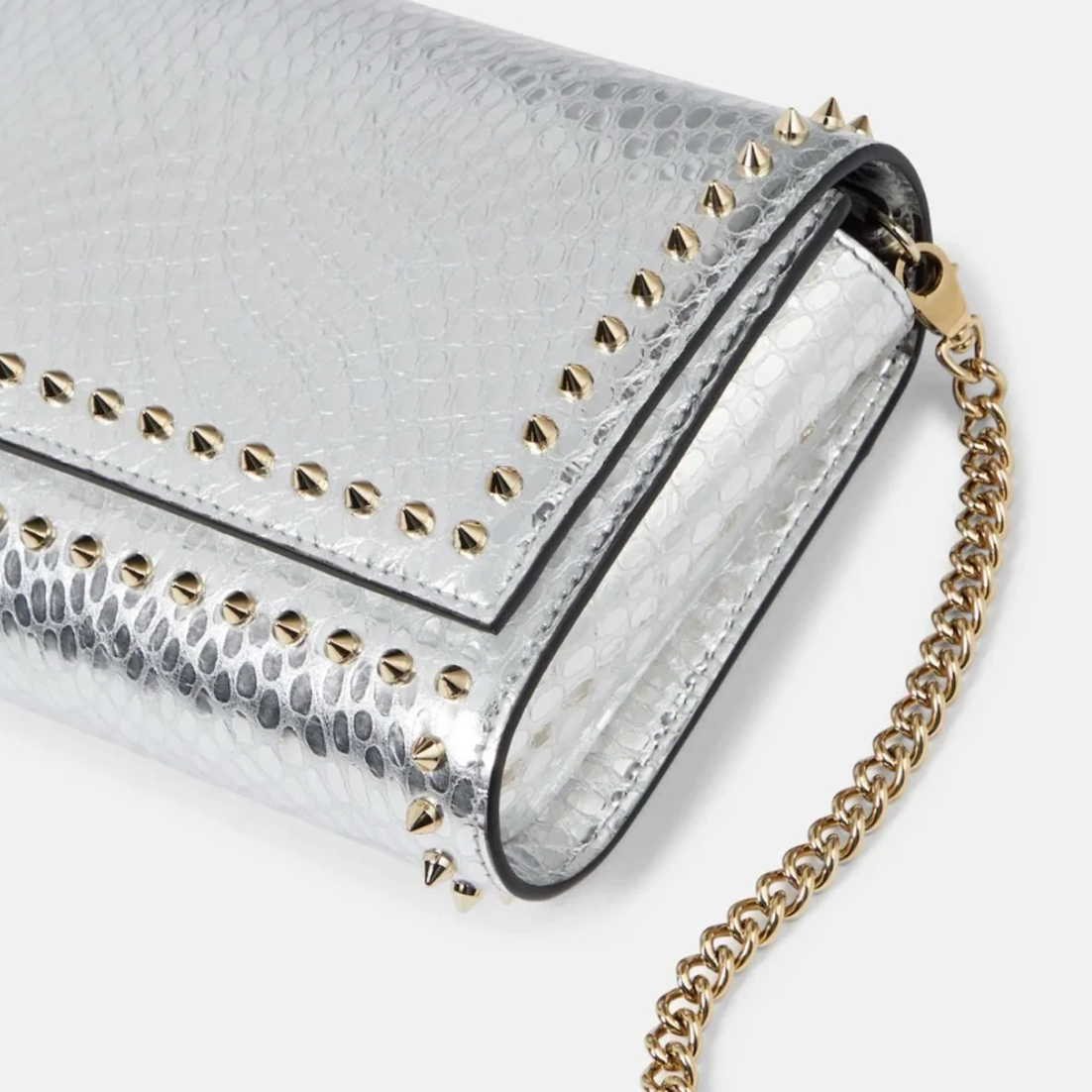 5213 - Christian Louboutin Silver Paloma Shoulder Bag Crossbody - NEW