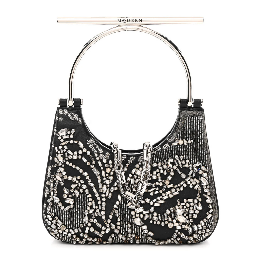 6990 - Alexander McQueen Mini T-Bar Crystal & Bead Embellished Bag - NIB