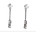 7237 - Miu Miu Crystal Logo Drop Earrings