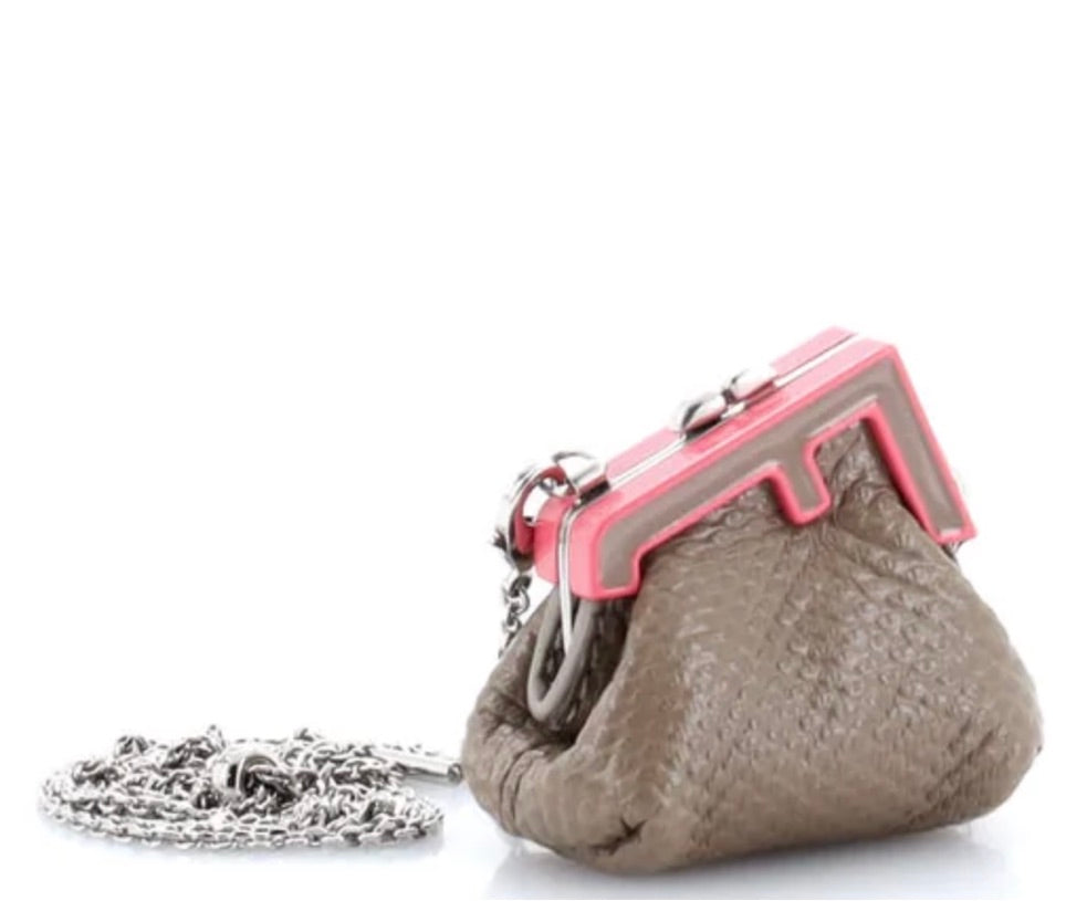 Fendi Pico First Bag in Karung Snake and Enamel