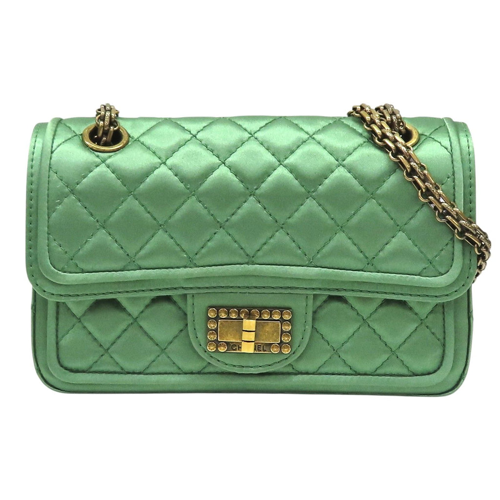 6936 - Chanel Quilted Satin 2.55 Reissue Flap Green