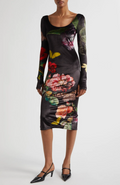 Alice & Olivia Delora Scoop Neck Midi Dress - Size 4 - NWT