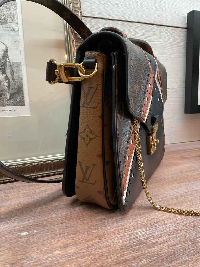 Louis Vuitton Metis Pochette Brogue Reverse Monogram Shoulder Bag Black