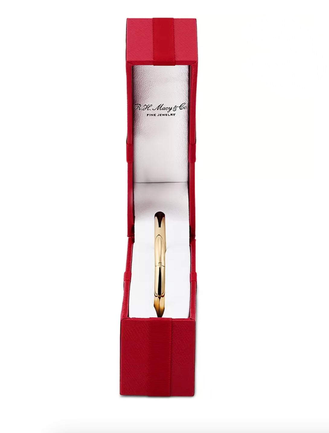 R.H. Macys Solid 14k Gold Polished Hinge Bangle Bracelet - New in Box - Retail $2600