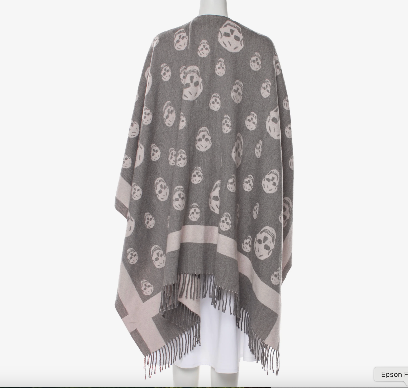 Alexander McQueen Shawl Cape - Wool/Cashmere Blend - O/S