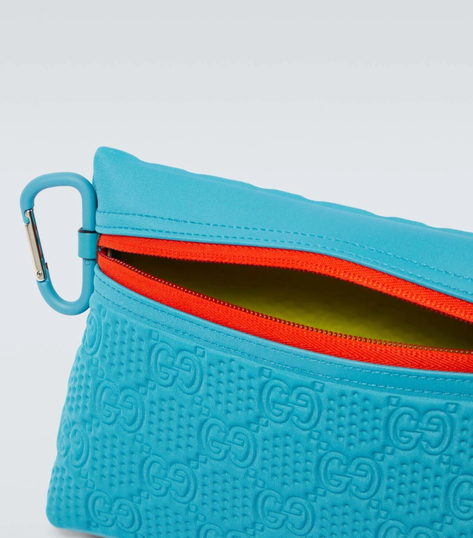 5386 - Gucci GG Scuba Neon Blue Small Clutch Pouch Bag - NWT
