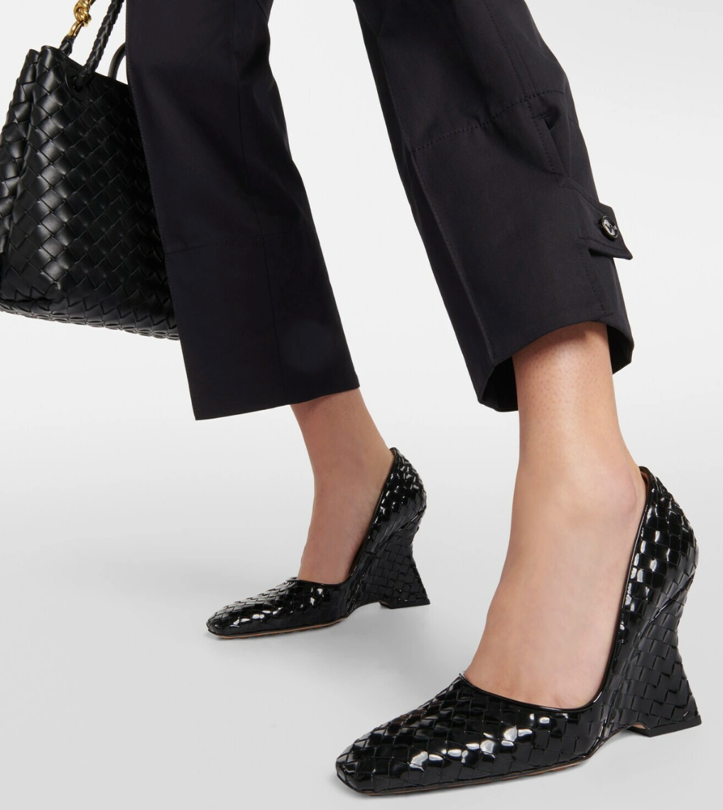 Bottega Veneta Comet Slip On Woven Wedge Pumps - Size 41 - NWT