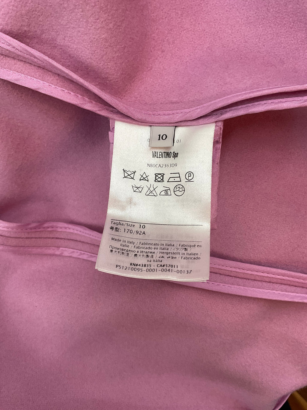 Valentino Wool Long Coat 2022-23 Collection - Pink - Size 10