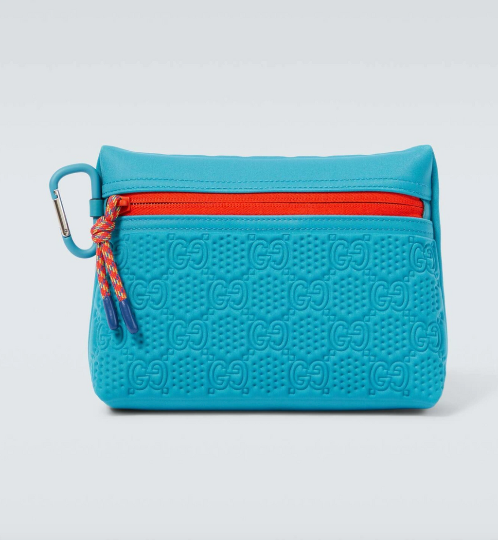 5386 - Gucci GG Scuba Neon Blue Small Clutch Pouch Bag - NWT