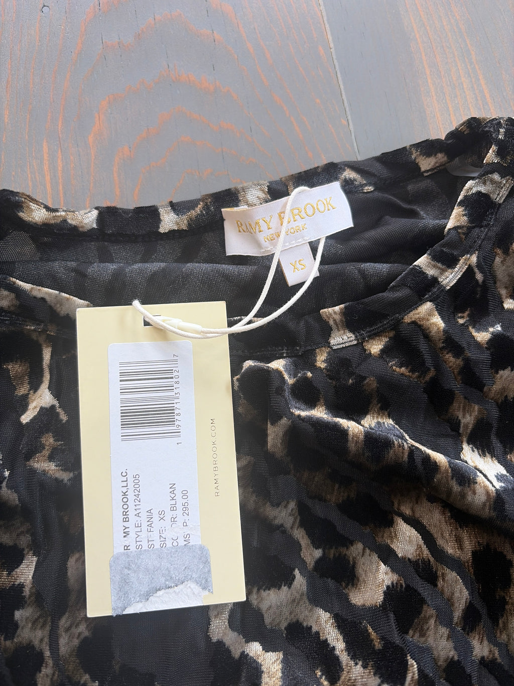 Ramy Brook Stefania Velvet & Mesh Blouse - Size XS - NWT