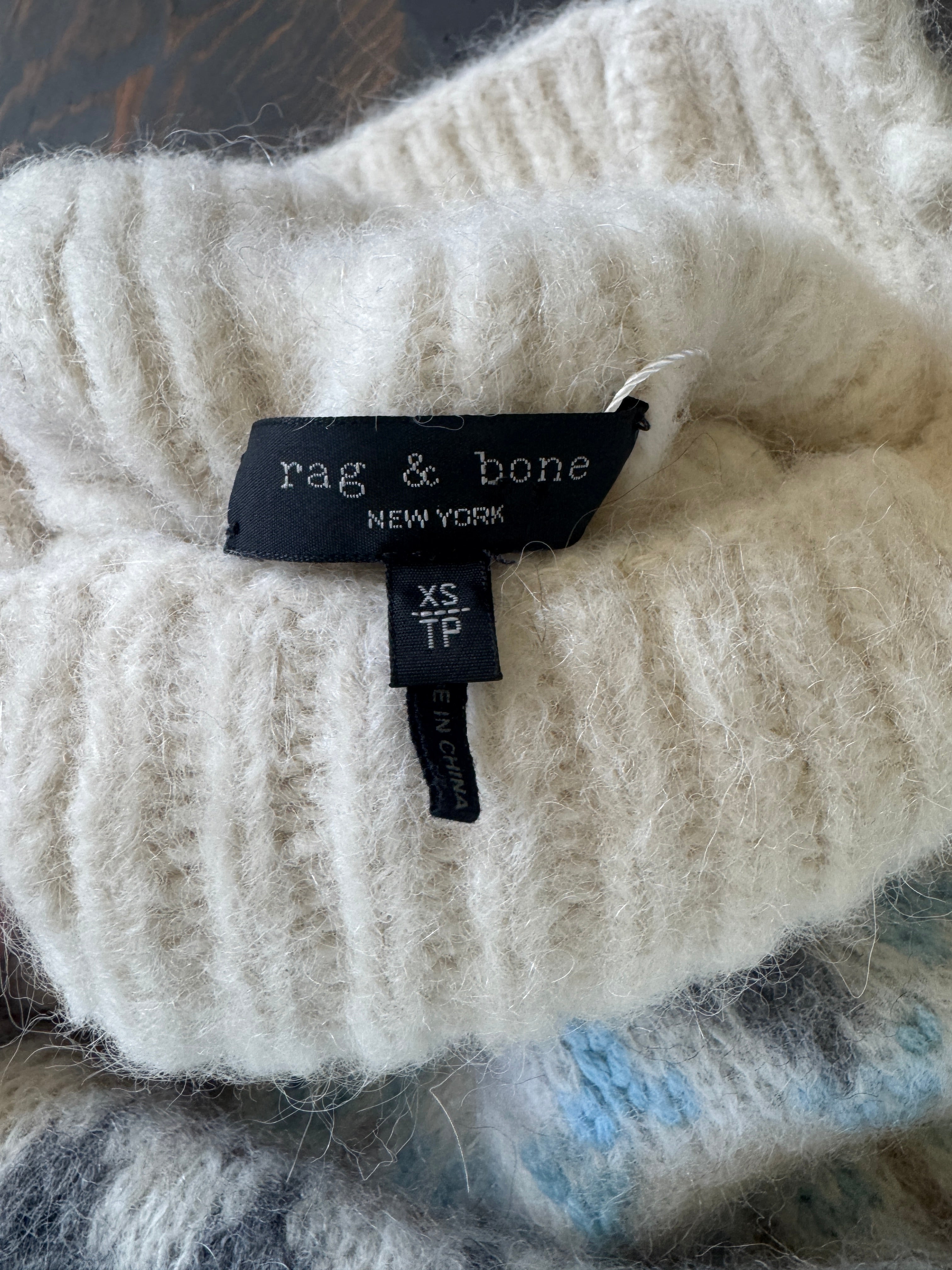 6273 - Rag & Bone Fran Fair Isle Turtleneck Sweater - Oatmeal - Size XS