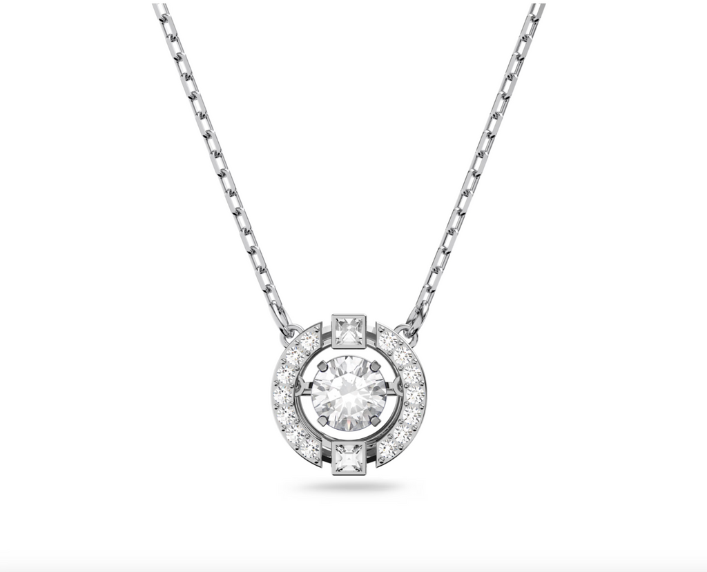 Swarovski Una Floating Crystal Pendant Necklace - NWT - Rhodium Plated